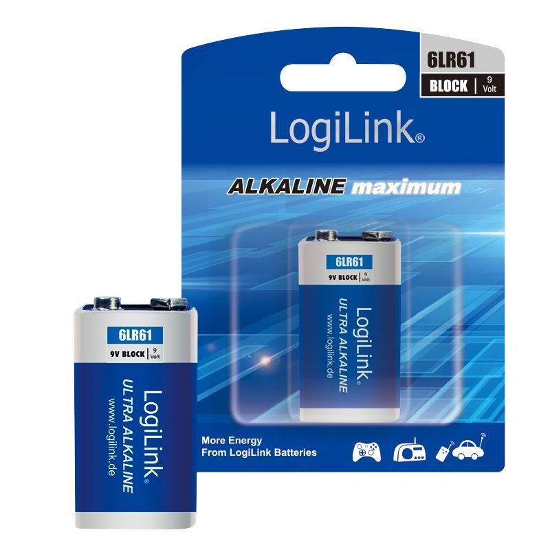 LogiLink compatible Block Batterie x 6LR61 - Alkalisch