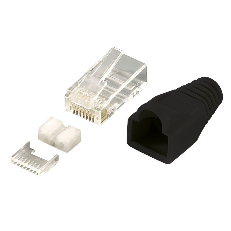 LogiLink MP0022 connecteur de fils RJ45 Noir, Transparent