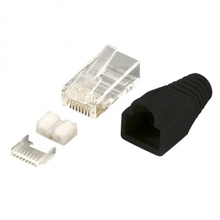 LogiLink MP0022 connecteur de fils RJ45 Noir, Transparent