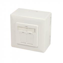 LogiLink NP0124 socket-outlet 2 x RJ-45 Metallic, White