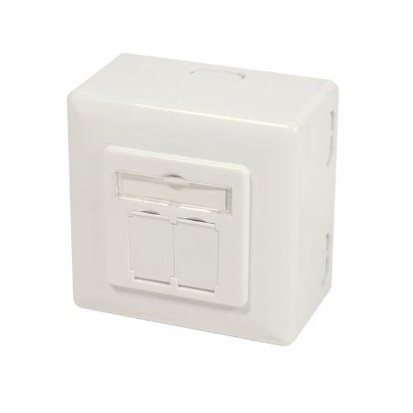 LogiLink NP0124 prise de courant 2 x RJ-45 Métallique, Blanc