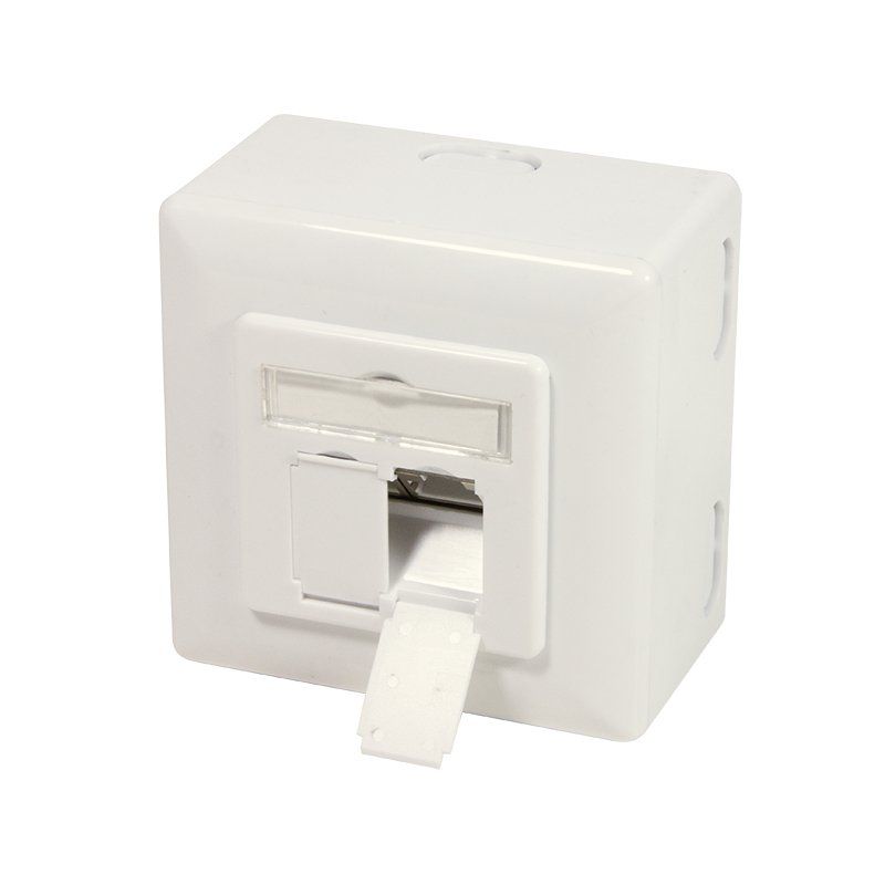 LogiLink NP0124 prise de courant 2 x RJ-45 Métallique, Blanc