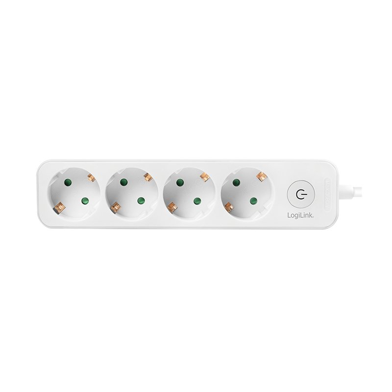 LogiLink LPS245 power extension 1.5 m 4 AC outlet(s) Indoor White