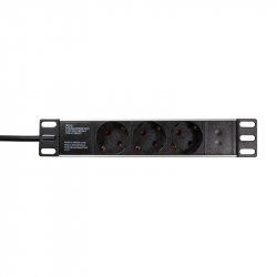 LogiLink PDU3B01 power distribution unit (PDU) 3 AC outlet(s) 1U Black