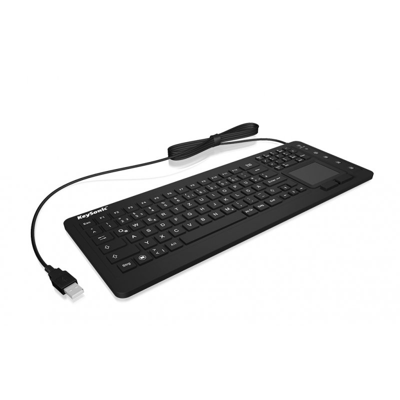 KeySonic KSK-6231 Inel - Tastatur - mit Touchpad - Schweiz - Schwarz