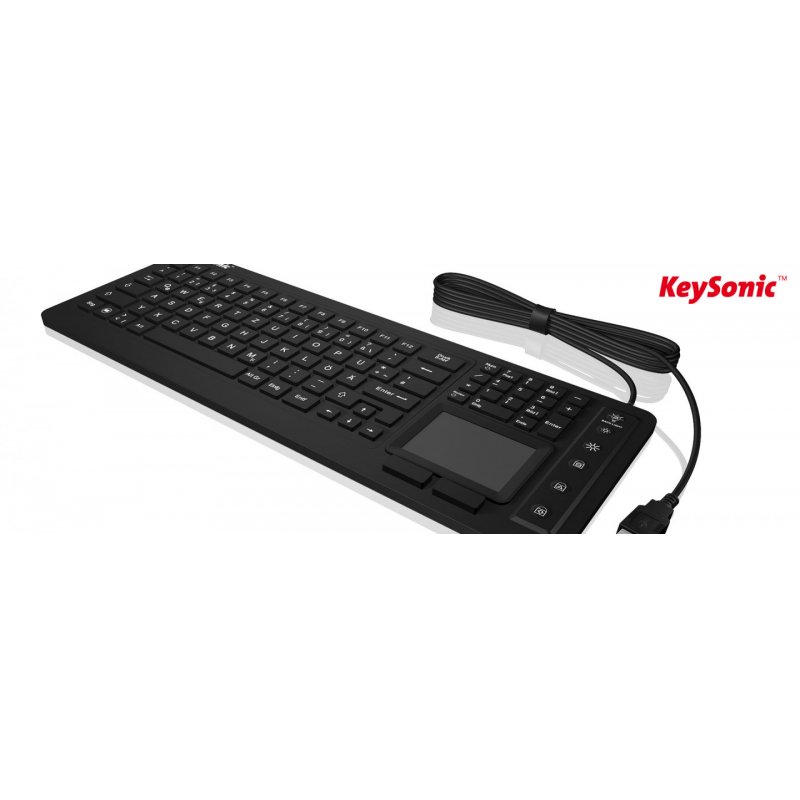 KeySonic KSK-6231INEL clavier USB QWERTZ Allemand Noir