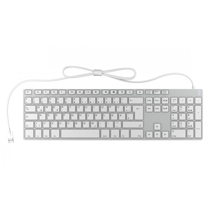 KeySonic KSK-8022BT keyboard Bluetooth QWERTZ German Silver