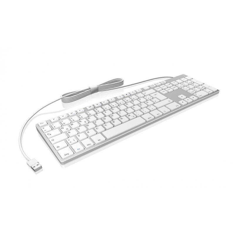 RaidSonic compatible KeySonic KSK-8022BT - Tastatur - QWERTZ - Deutsch - Silber