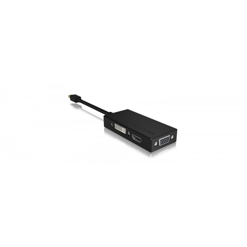 ICY BOX IB-AC1032 Mini DisplayPort DVI-D + VGA (D-Sub) + HDMI Noir