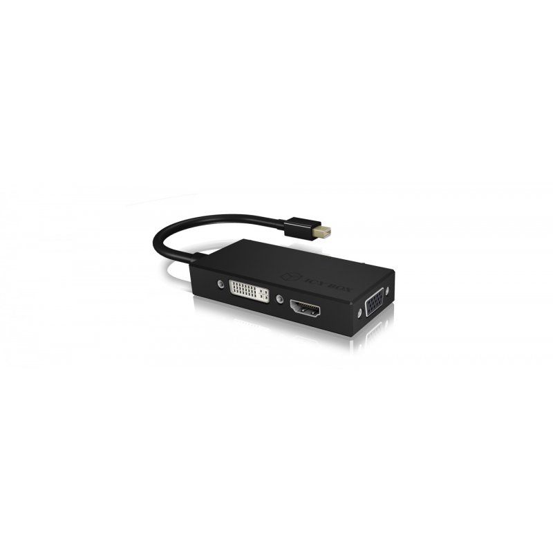ICY BOX IB-AC1032 Mini DisplayPort DVI-D + VGA (D-Sub) + HDMI Black