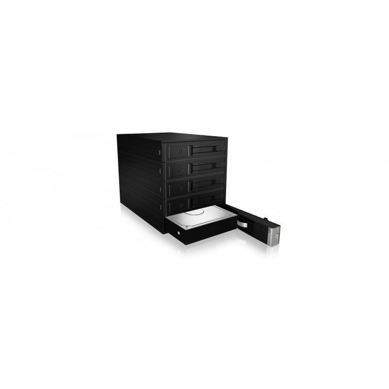 ICY BOX IB-565SSK 3x 5,25" Plateau de stockage de disques Noir
