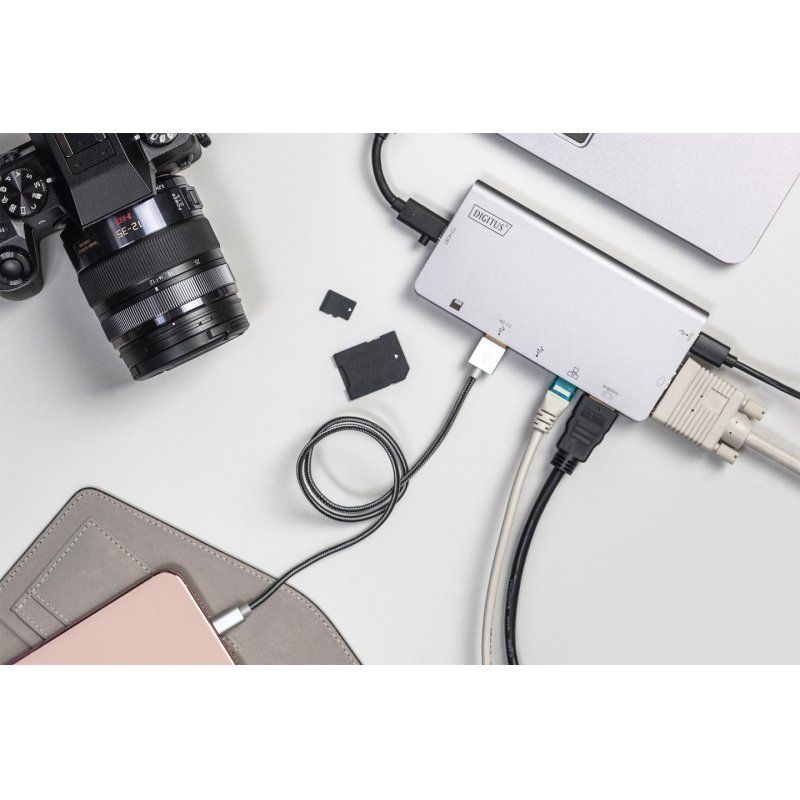 DIGITUS DA-70877 - Dockingstation - USB-C - VGA, HDMI - GigE
