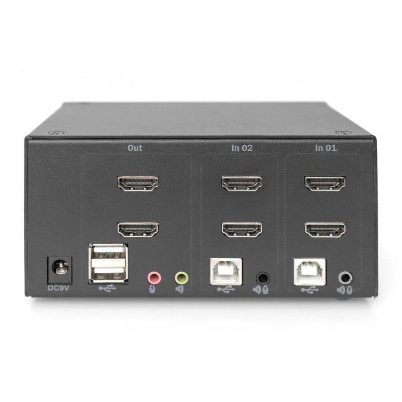 Digitus Commutateur KVM, 2 ports, Double affichage, 4K, HDMI