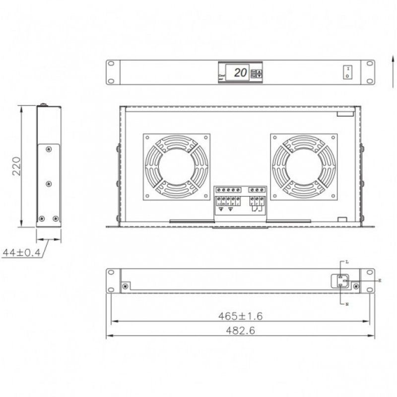 Techly I-CASE FAN-TC2 accessoire de racks Panneau ventilation