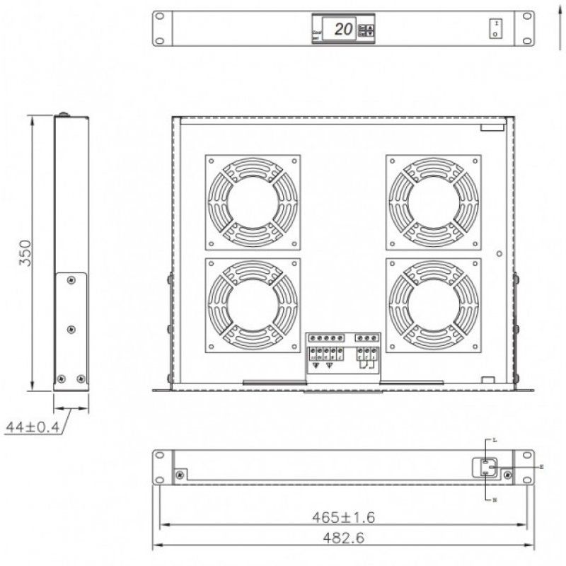 Techly I-CASE FAN-TC4 accessoire de racks Panneau ventilation