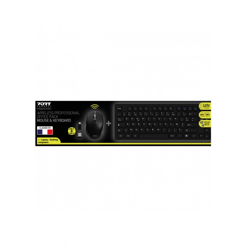 Port Designs 900906-FR clavier Souris incluse RF sans fil AZERTY Français Noir