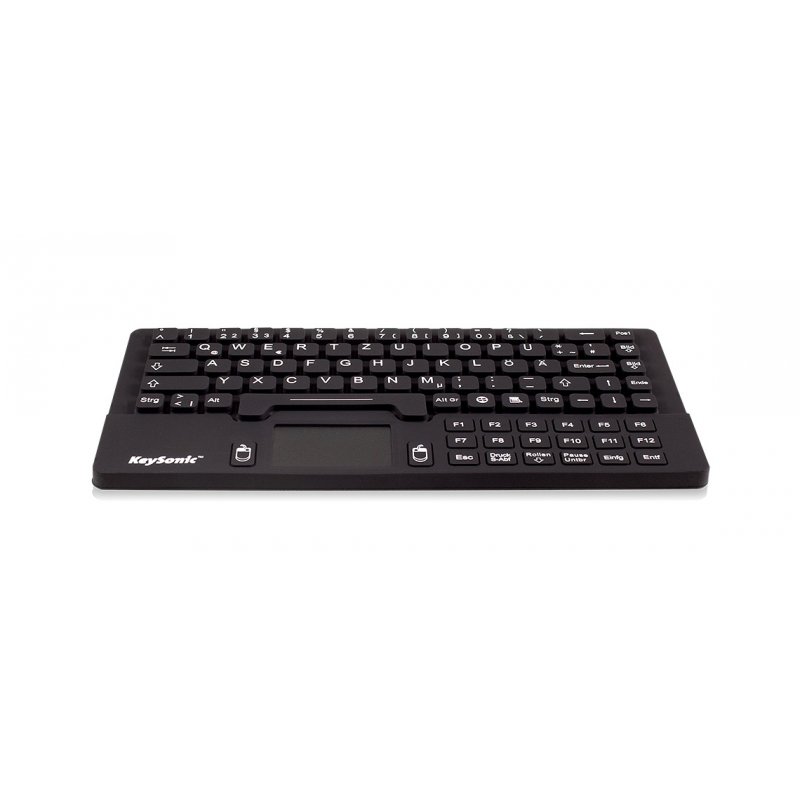 RaidSonic compatible KeySonic KSK 5031IN - Tastatur - mit Touchpad - US - English / German - Schwarz