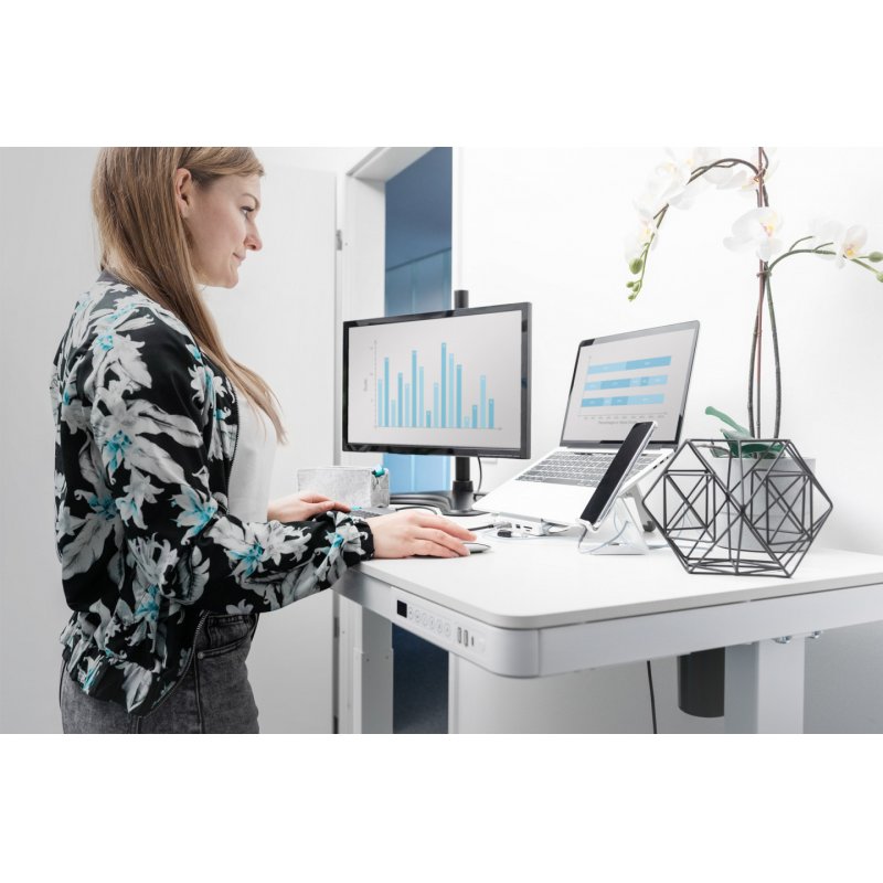 Digitus Electric Height-Adjustable Desk with USB-Charger and Drawer
