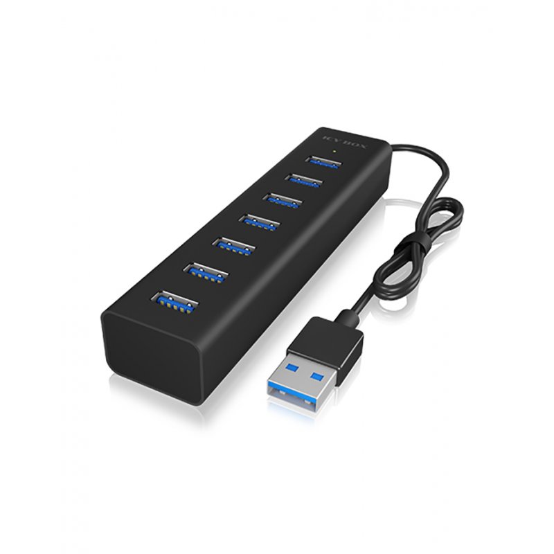 ICY BOX IB-HUB1700-U3 USB 3.2 Gen 1 (3.1 Gen 1) Type-A 5000 Mbit/s Black