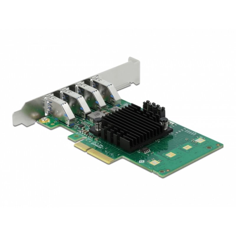 Adap Delock compatible PCIe Express 4x to USB 3,0 ext. 4x