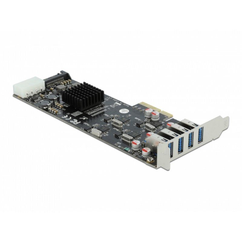 Adap Delock compatible PCIe Express 4x to USB 3,2 ext. 4x