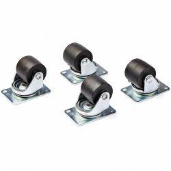StarTech.com Heavy Duty Casters for Server Racks/Cabinets - Set of 4 Universal M6 2-inch Caster Kit - Replacement Swivel