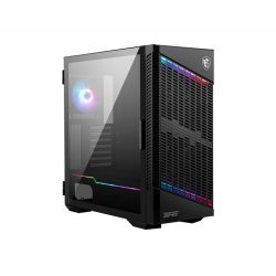 MSI MPG VELOX 100P AIRFLOW Mid Tower Gaming Computer Case 'Black, 3x 120mm Fan + 1x 120mm ARGB Fan, ARGB light strip, US