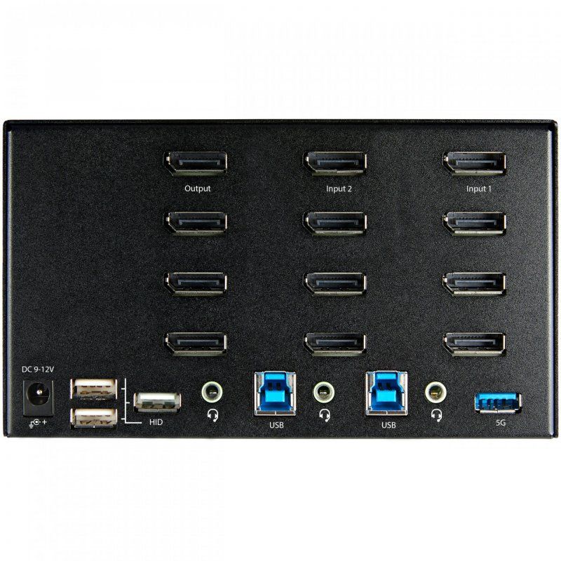 StarTech.com 2 Port Quad Monitor DisplayPort KVM Switch - 4K 60Hz UHD HDR - Desktop 4K DP 1.2 KVM with 2 Port USB 3.0 Hu