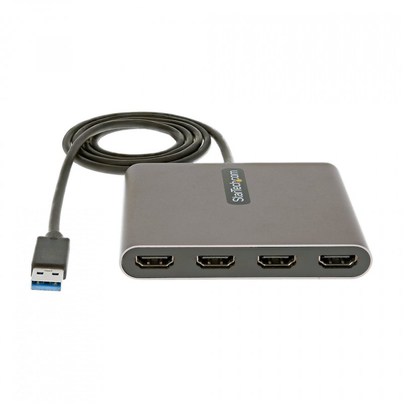 StarTech.com USB 3.0 to 4x HDMI Adapter - External Video & Graphics Card - USB Type-A to Quad HDMI Display Adapter Dongl
