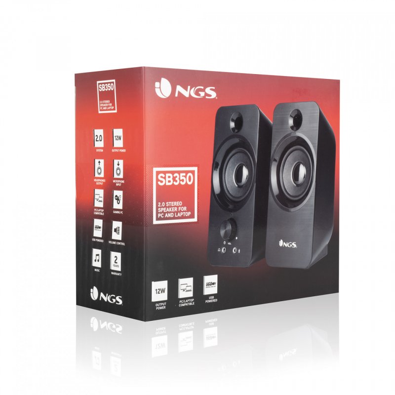 NGS SB350 loudspeaker Black Wireless 6 W