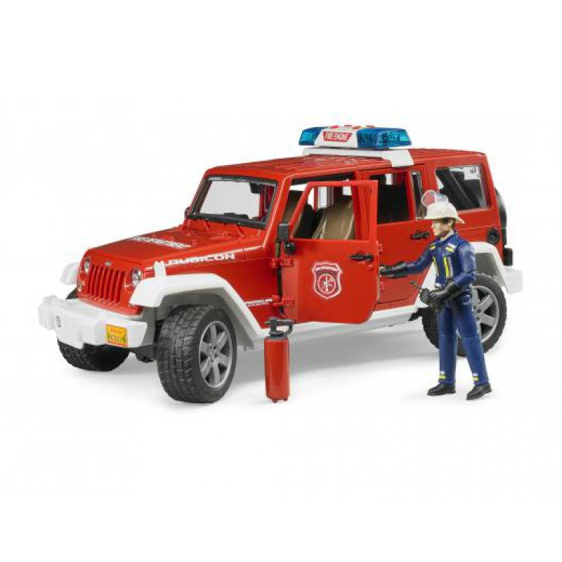 Bruder - Jeep Wrangler Unlimited Rubicon Fire Dept vehicle with fireman (BR2528)