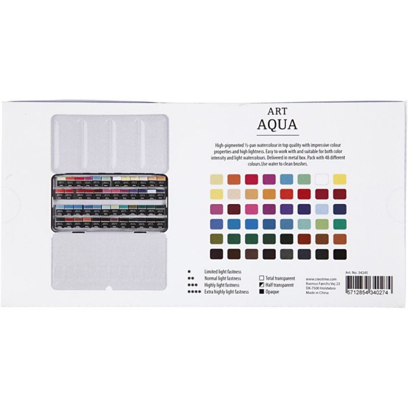 Creativ Company Art Aqua watercolour paints water based paint Multi Palette 48 pc(s)