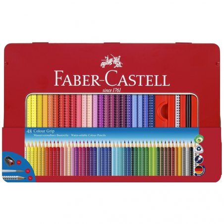 Faber-Castell - Colour Pencils - Metal Tin with Accessories - 48 pcs. (112448)