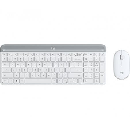 LOGITECH compatible Slim Wireless Keyboard and Mouse Combo MK470 - OFFWHITE - NORDIC