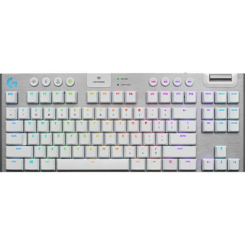 Logitech - G915 TKL Tenkeyless LIGHTSPEED Gaming Keyboard - WHITE -TACTILE SWITCH (Nordic)