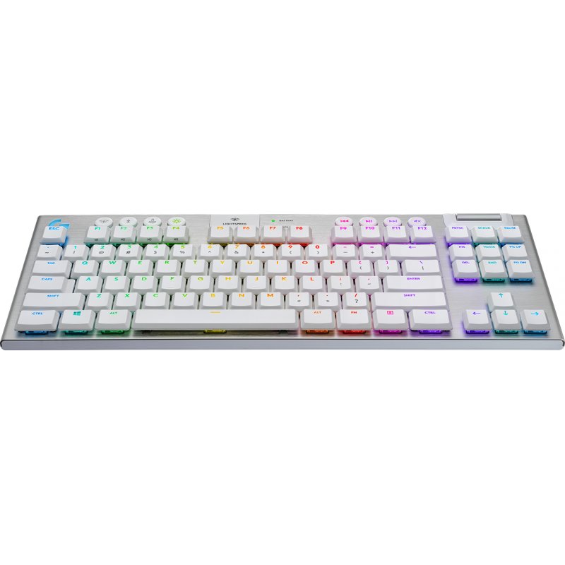 Logitech - G915 TKL Tenkeyless LIGHTSPEED Gaming Keyboard - WHITE -TACTILE SWITCH (Nordic)