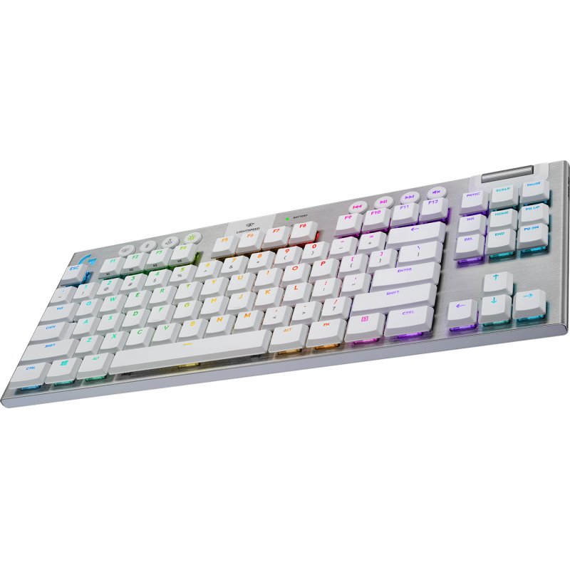 Logitech - G915 TKL Tenkeyless LIGHTSPEED Gaming Keyboard - WHITE -TACTILE SWITCH (Nordic)