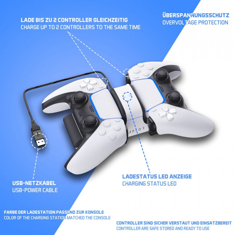 Raptor Gaming CS200 Gaming controls Black, White USB Indoor