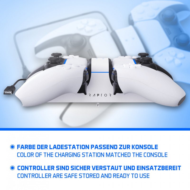 Raptor Gaming CS200 Manettes de jeu Noir, Blanc USB Intérieure