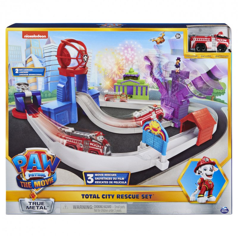 PAW Patrol PAT PATROUILLE LE FILM - TOTAL CITY RESCUE PLAYSET TRUE METAL - Univers Adventure City Réplique Officielle -