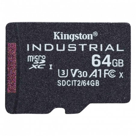 64GB MICROSDXC INDUSTRIAL C10 A1 PSLC CARD SINGLEPACK W/O ADPT