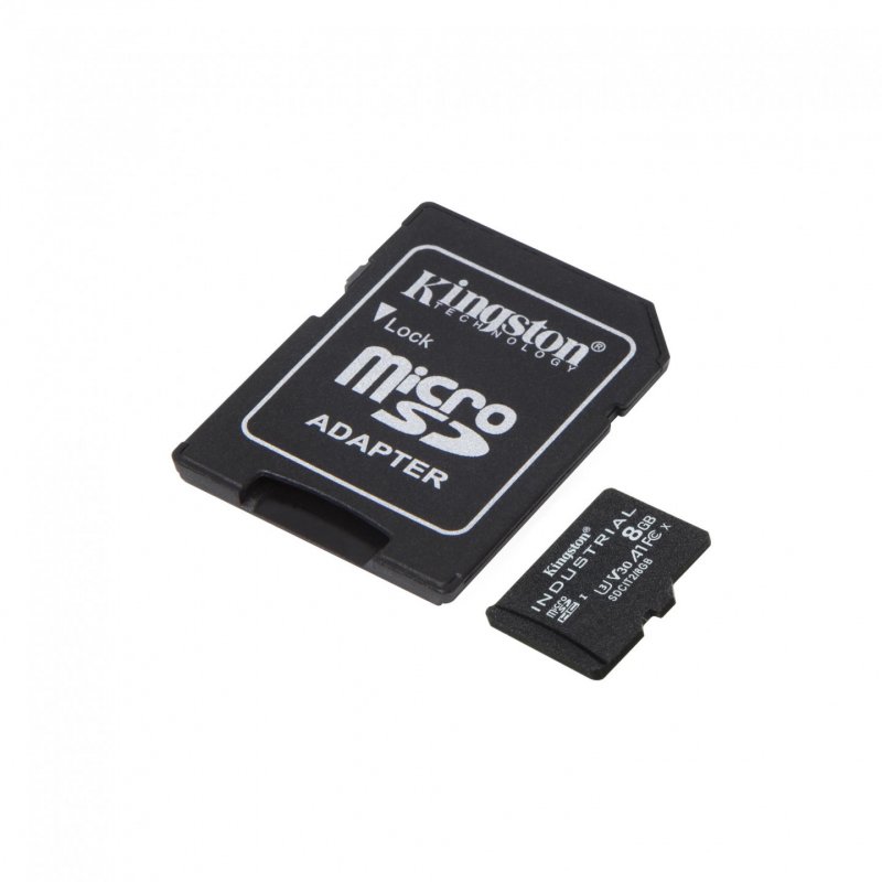 8GB MICROSDHC INDUSTRIAL C10 A1 PSLC CARD + SD ADAPTER