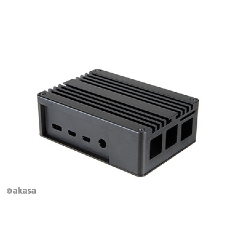 Akasa compatible Raspberry Pi (Model Pi 4B) Gehäuse, Aluminium - schwarz
