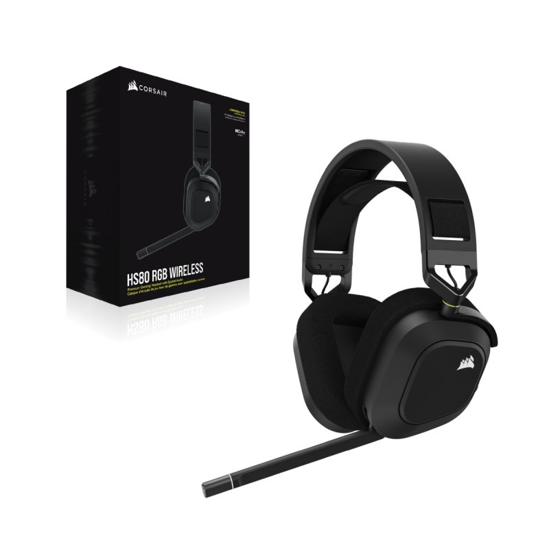 Corsair HS80 RGB Casque Sans fil Arceau Jouer Noir