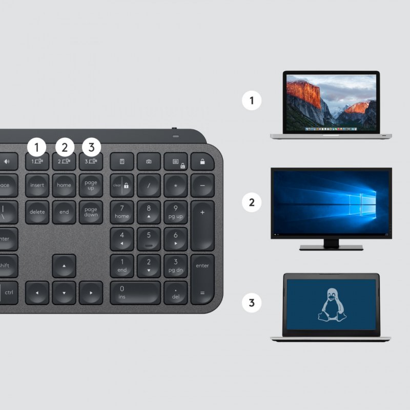 Logitech Mx Keys For Business clavier Bluetooth Suisse Graphite