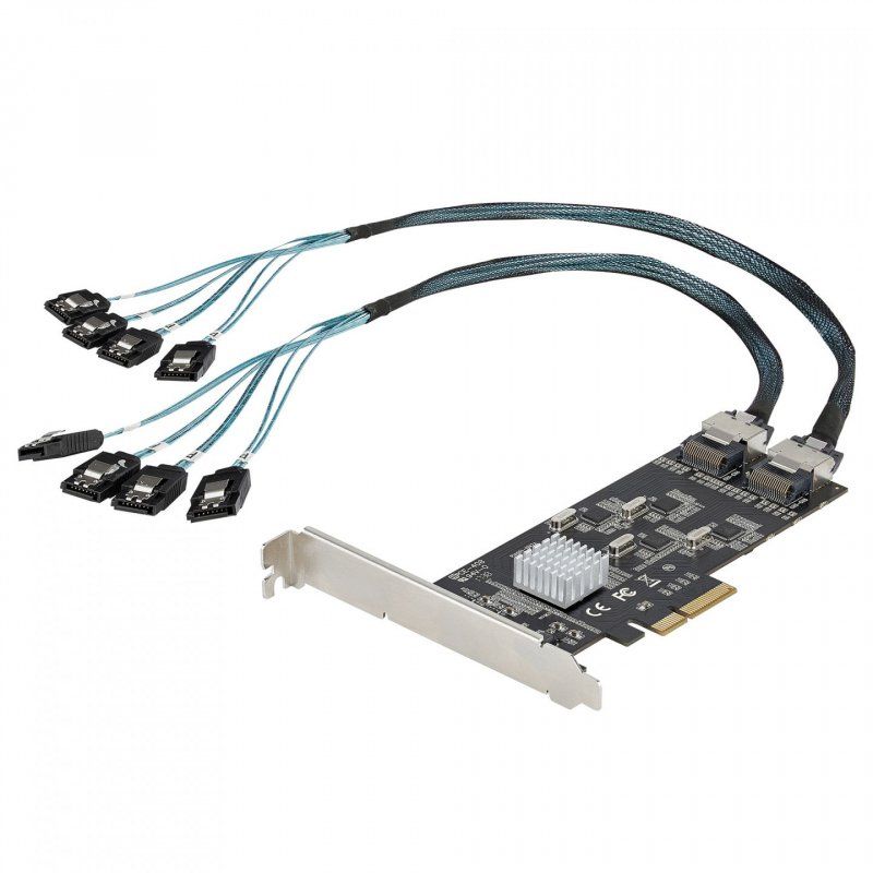 StarTech.com 8 Port SATA PCIe Card - PCI Express 6Gbps SATA Expansion Adapter Card with 4 Host Controllers - SATA PCIe C