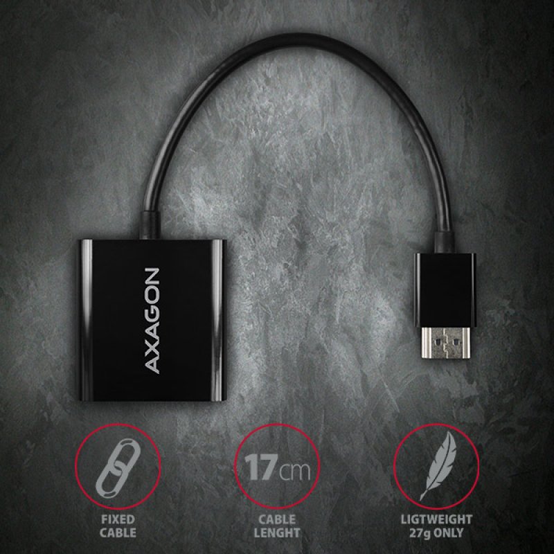 AXAGON compatible RVH-VGN, HDMI auf VGA Reduction / Adapter, WUXGA - schwarz