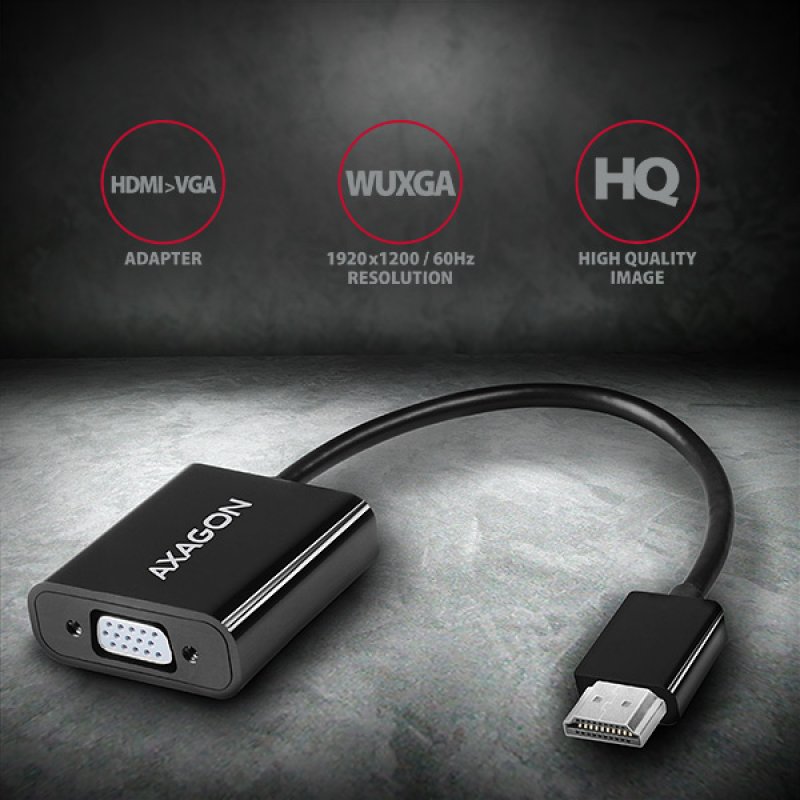 AXAGON compatible RVH-VGAN, HDMI auf VGA Reduction / Adapter, Full HD, Audio OUT