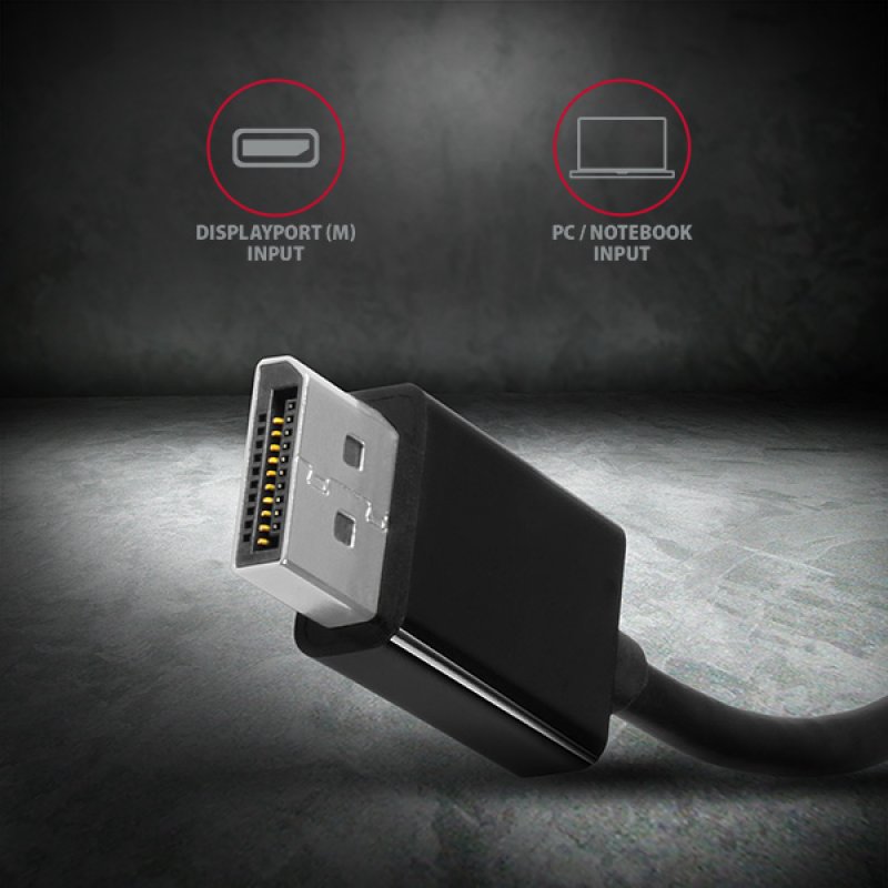 AXAGON compatible RVD-VGN DisplayPort auf VGA Adapter, WUXGA - schwarz