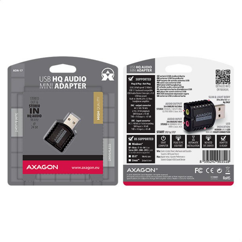Axagon ADA-17 carte sons USB
